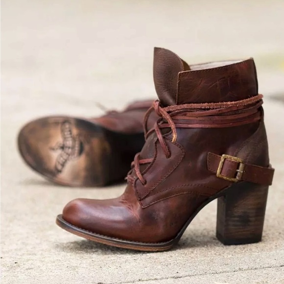 freebird Shoes - Brown Leather Ankle Boots